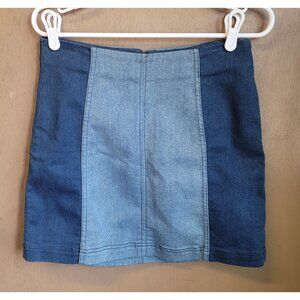 Free‎ People/Urban Outfitters Denim Color Block Mini Skirt Size 8 EUC